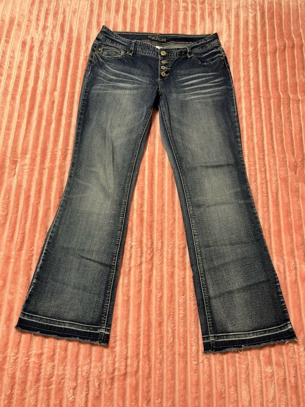 Maurices Dark Blue Flare Jeans with Button-Fly